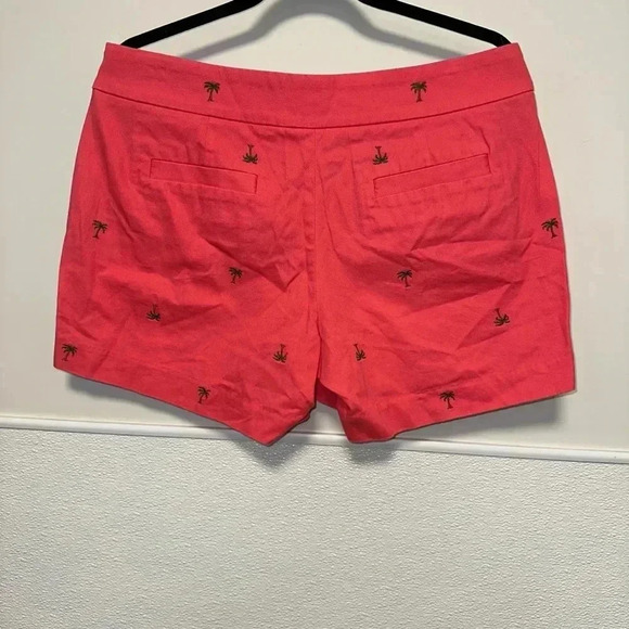 Women's J.Crew Shorts, Size 8, Salmon / Coral Pink with Palm trees - Picture 11 of 11